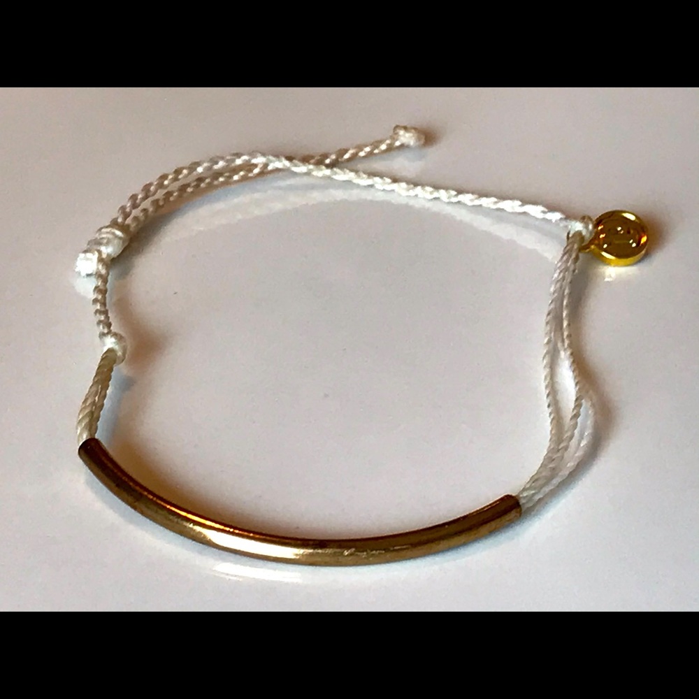 Anklet Rope and Gold Tone Bar